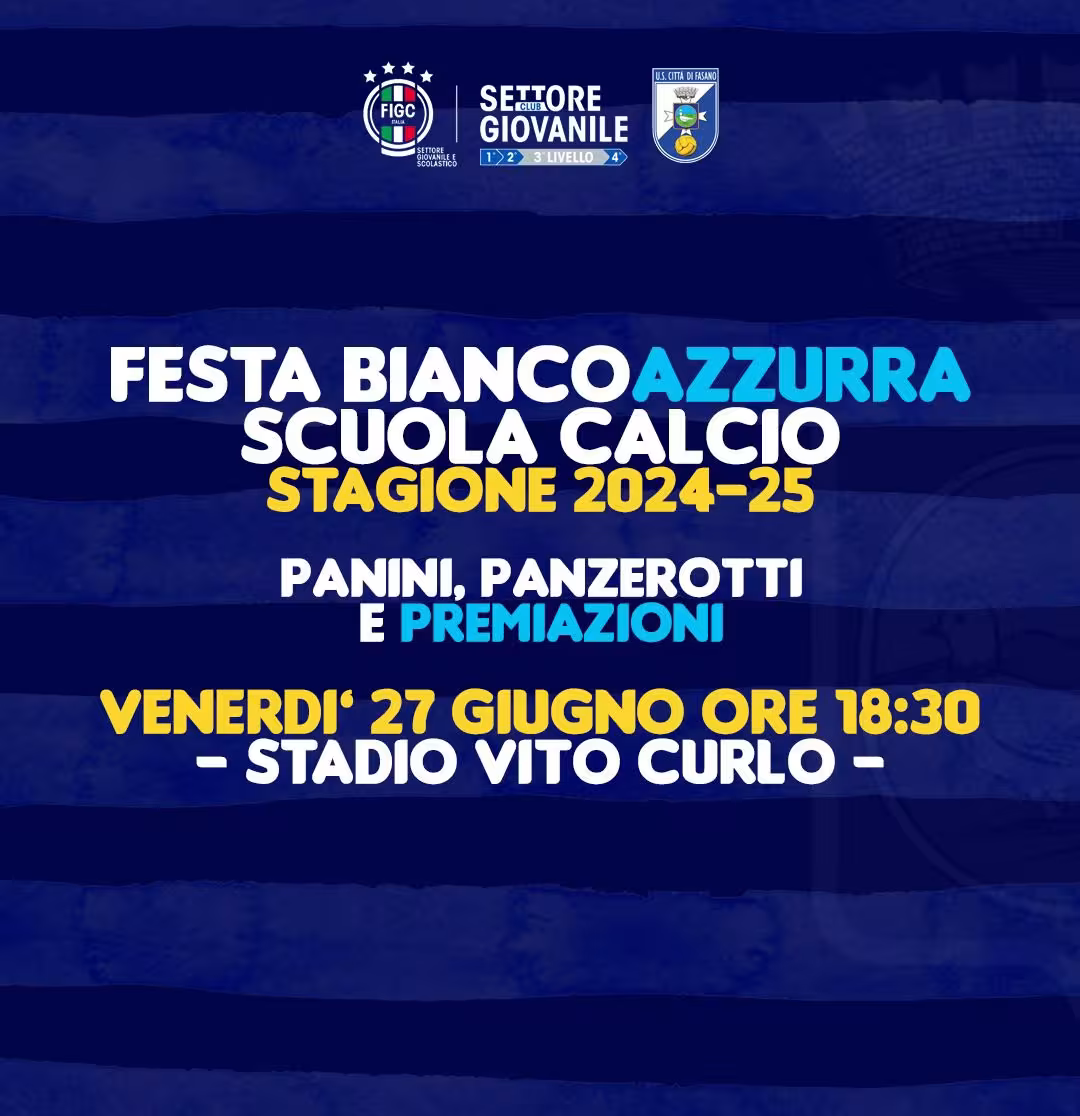 In programma venerdì 27 giugno la “Festa Biancoazzurra"
