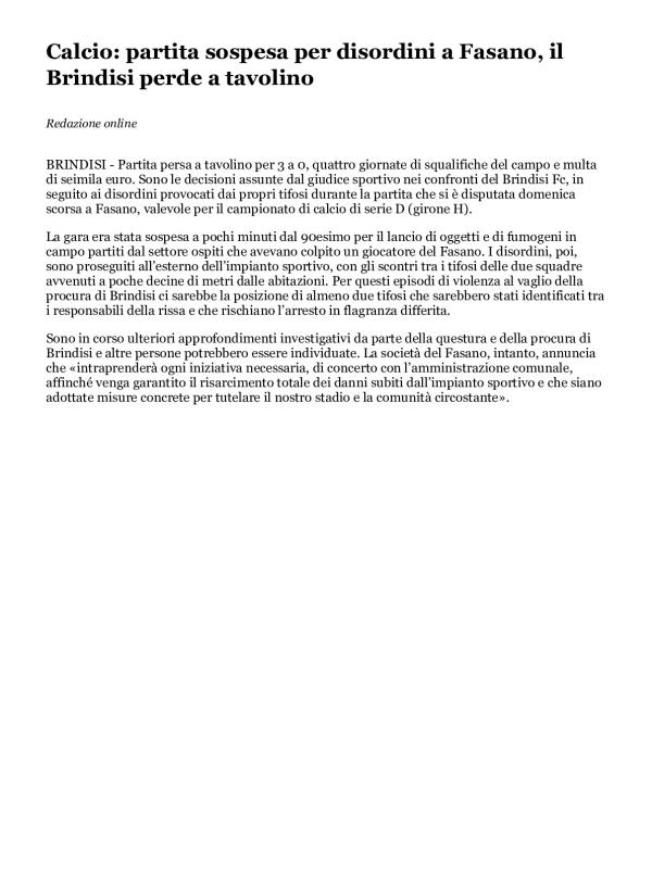 Calcio_ partita sospesa per disordini a Fasano, il Brindisi perde a tavolino - La Gazzetta del Mezzogiorno.pdf